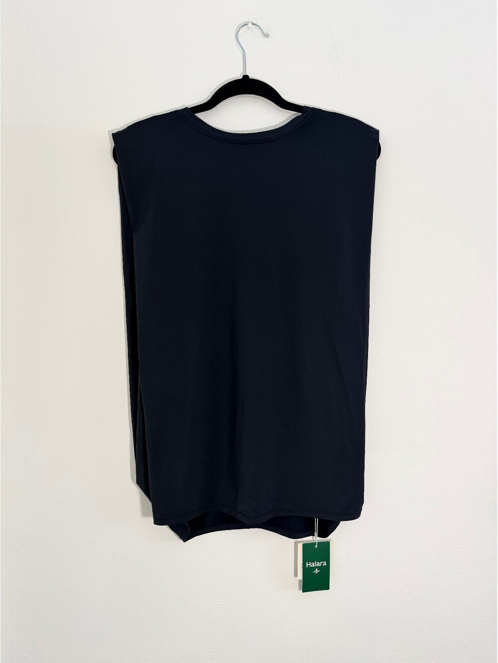 Halara Black Sleeveless Shoulder Pad Active Top XL NWT Oversized Stretch Workout